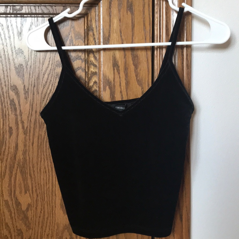 Black Velvet Crop Top